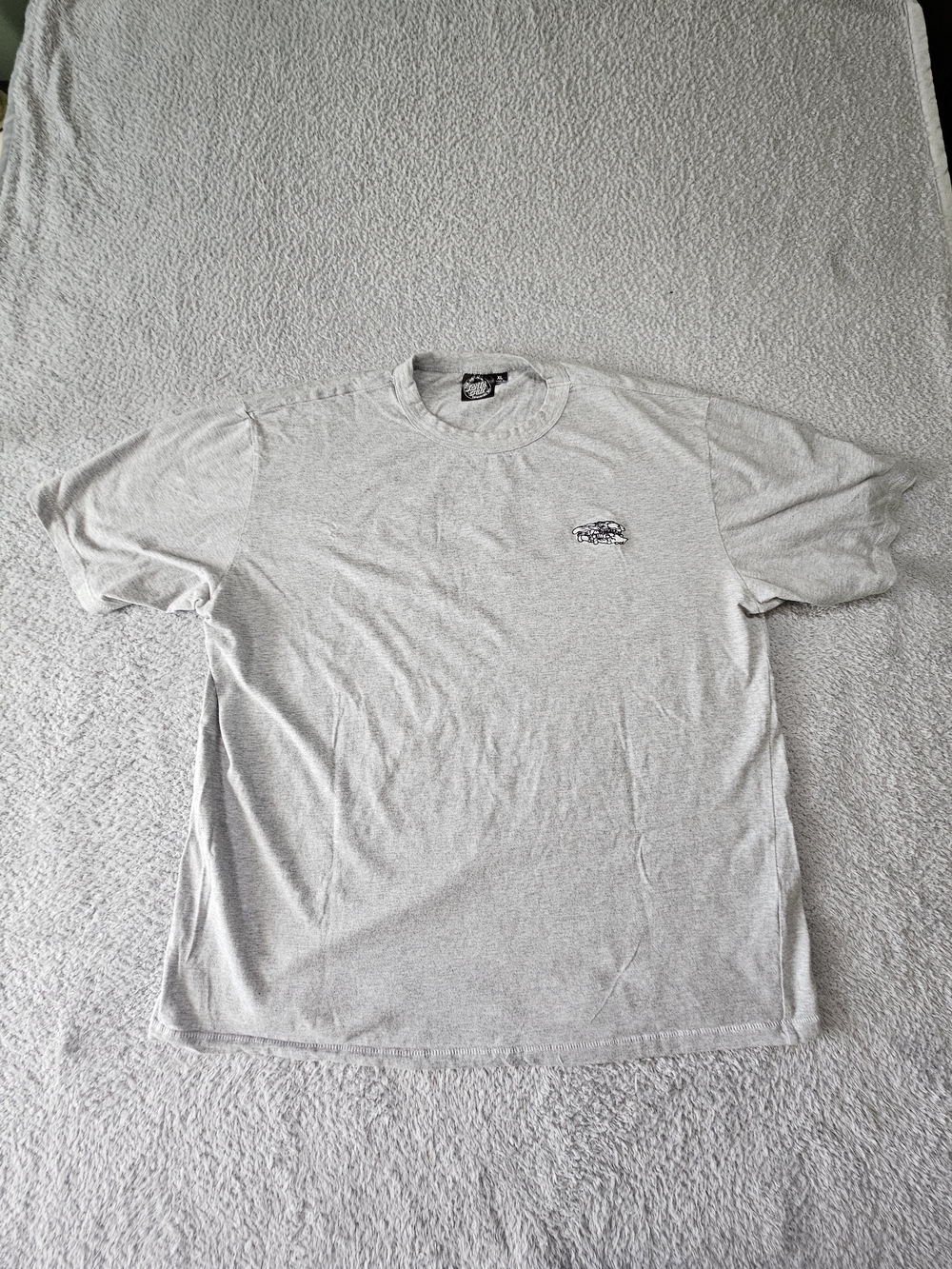 Santa Cruz Skateboards Light Gray Short Sleeve Tee with Small Graphic